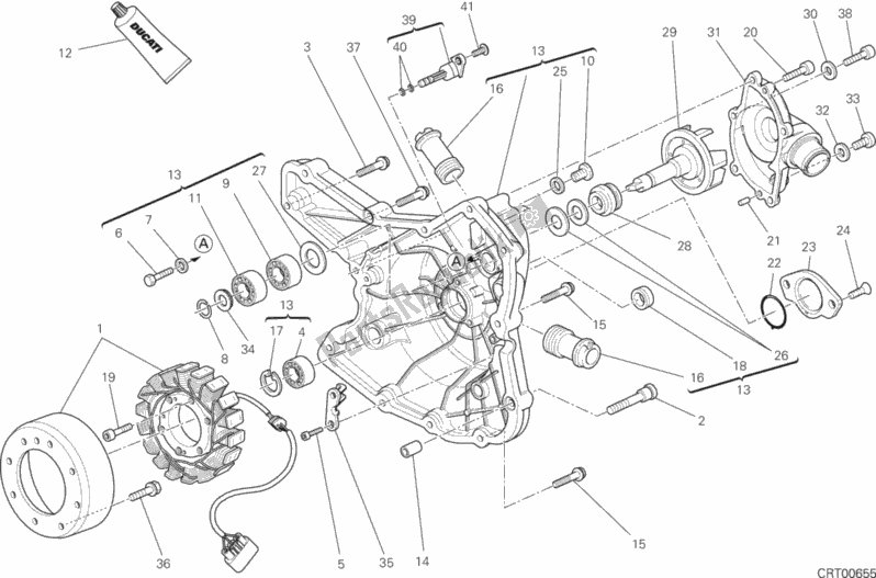 Alle onderdelen voor de Generator Deksel van de Ducati Hypermotard SP USA 821 2015